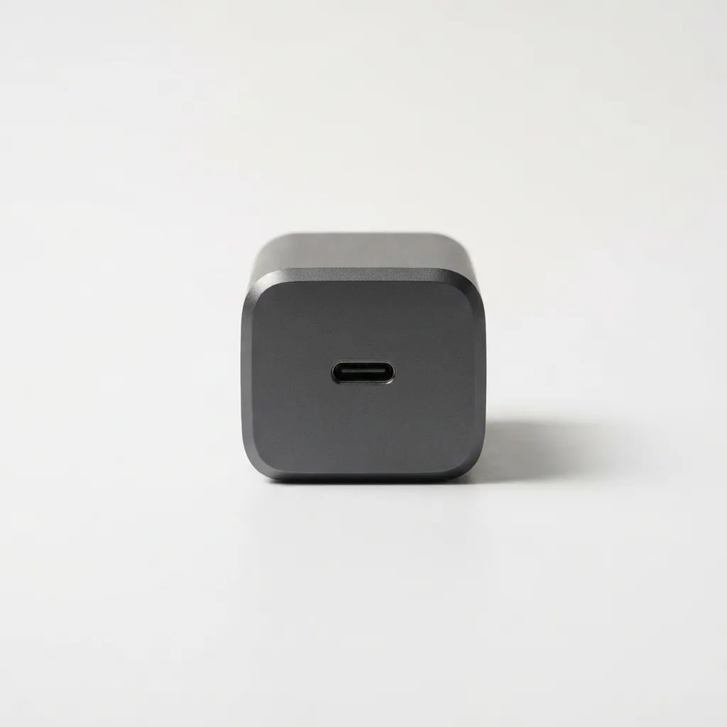 GaN USB-C fast charging charger in darkgray