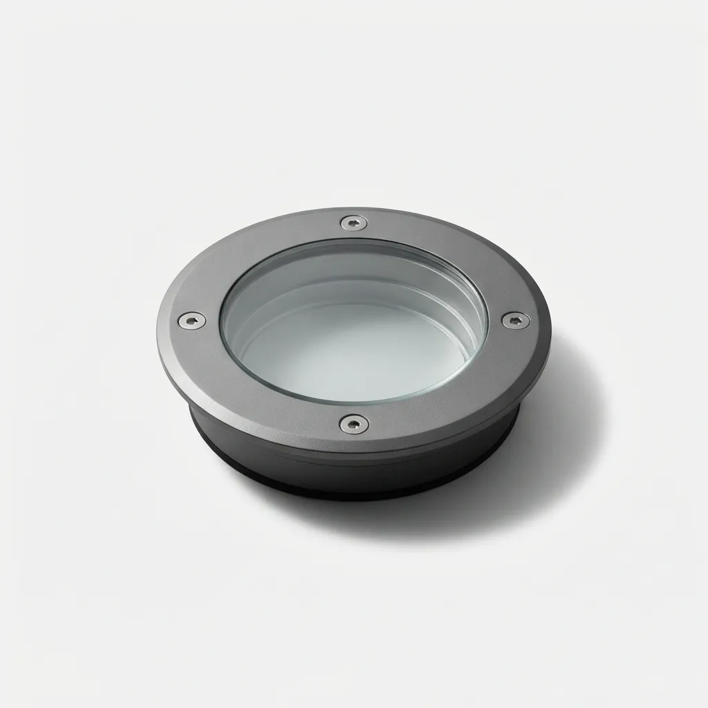 Minimal outdoor recessed ground LED light for path marking